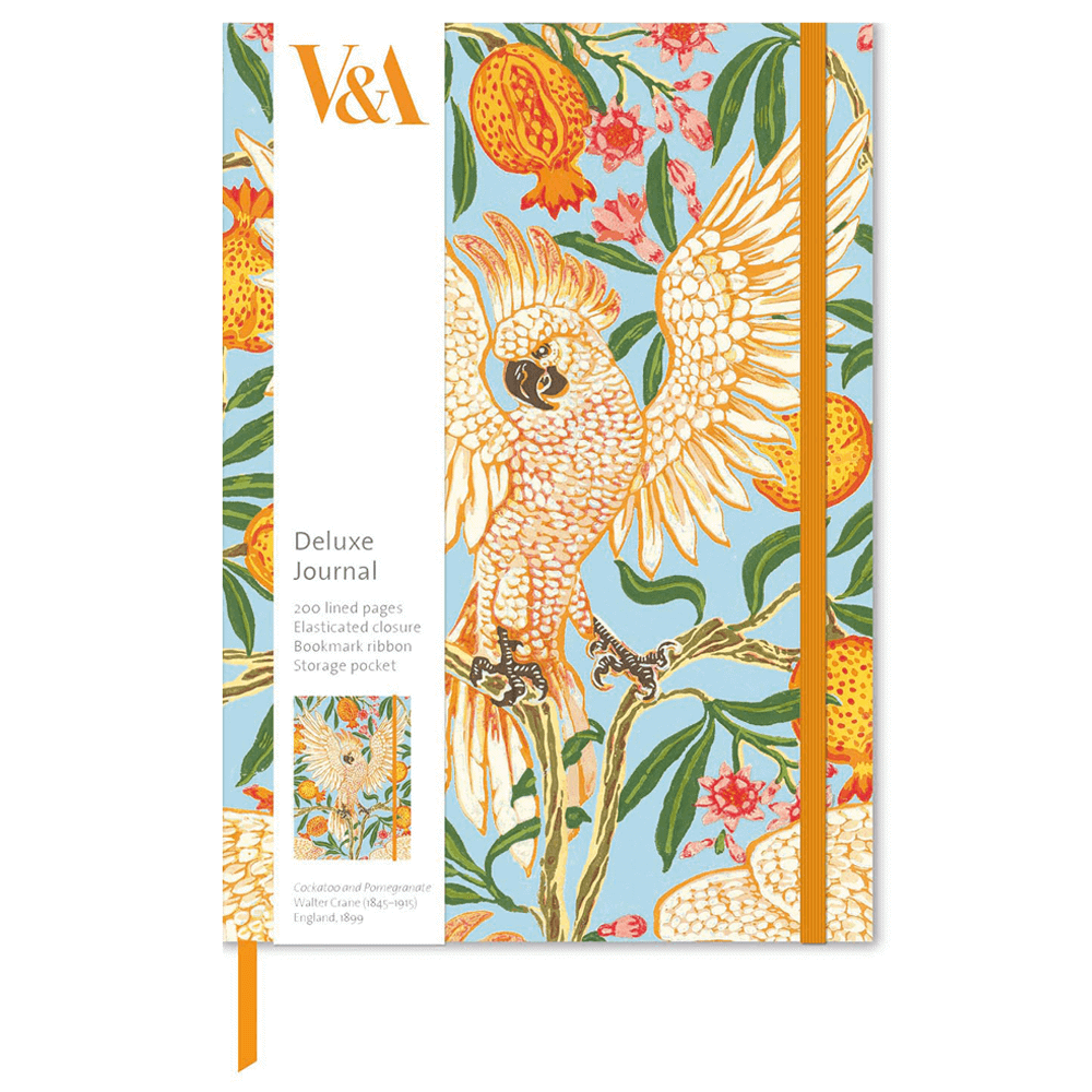 V&A Cocktaoo & Pomegranate A5 Hardcover Deluxe Notebook